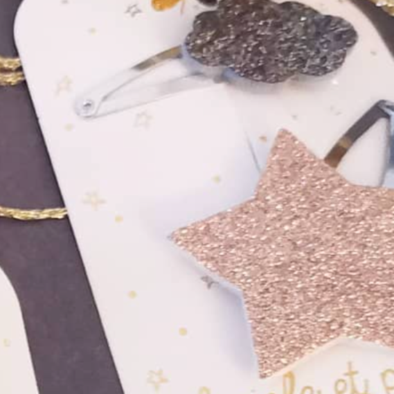 Haarspelden Ster Rosé & Wolk • Brons