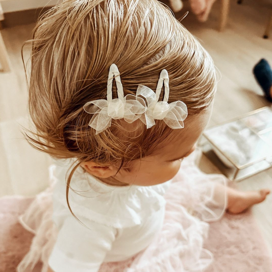Haarspeldjes Twist en Strik  • Cream Organza