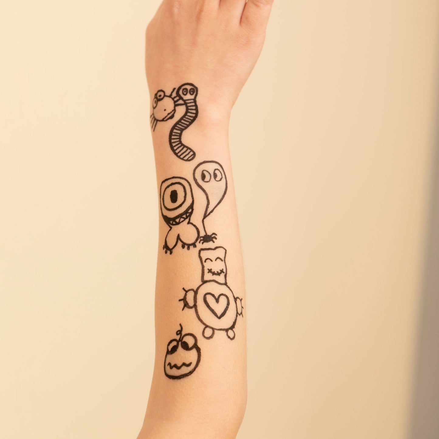 Tattoopen Set • Bruin • Zwart • Wit
