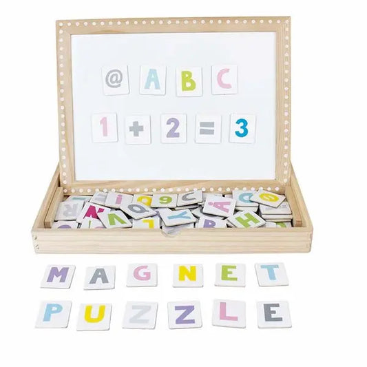 Houten Cijfers En Letters Magneetpuzzel
