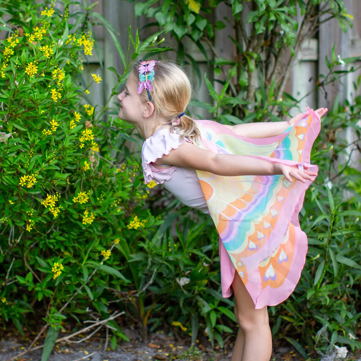 Pink Rainbow Butterfly + Masker