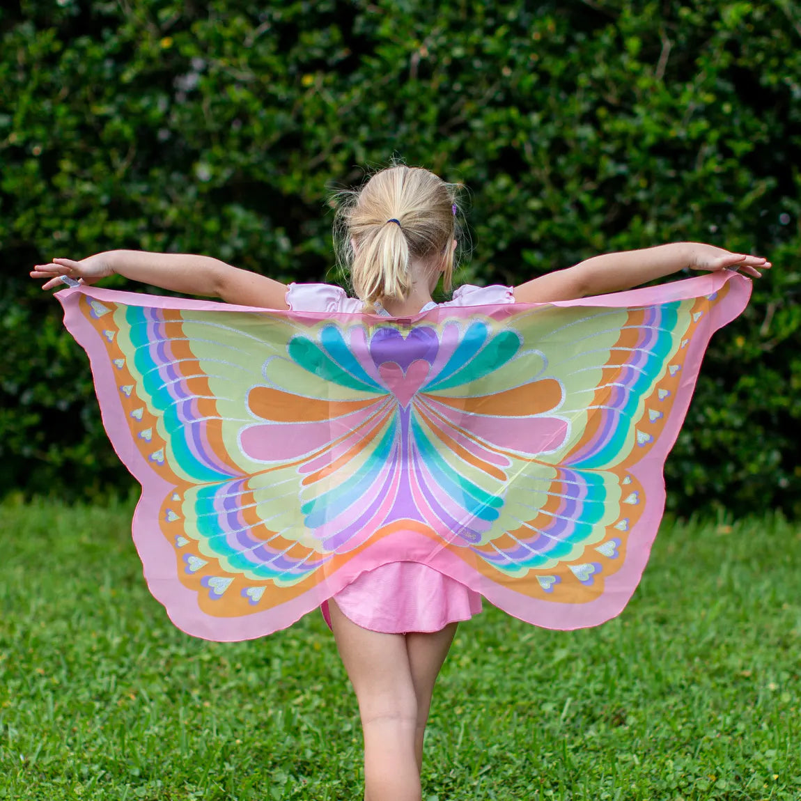 Pink Rainbow Butterfly + Masker