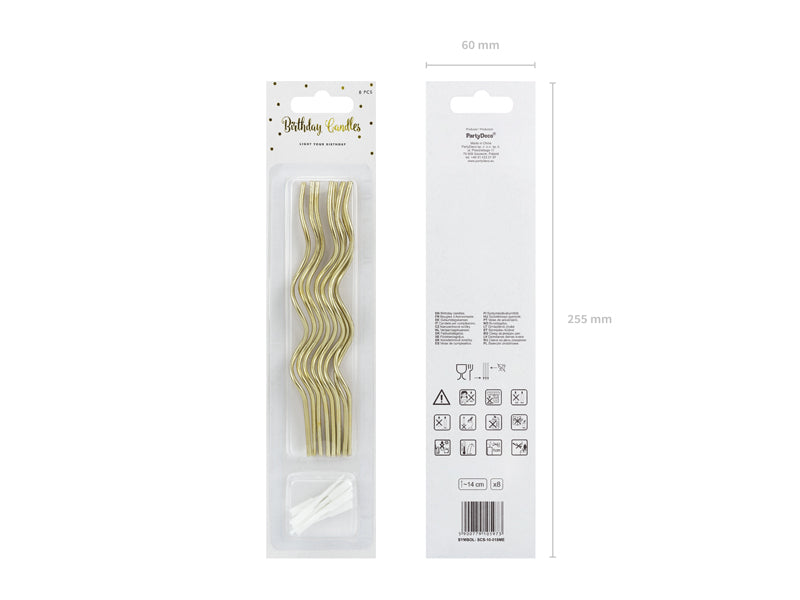 Verjaardagskaarsen • Goud (8 stuks)