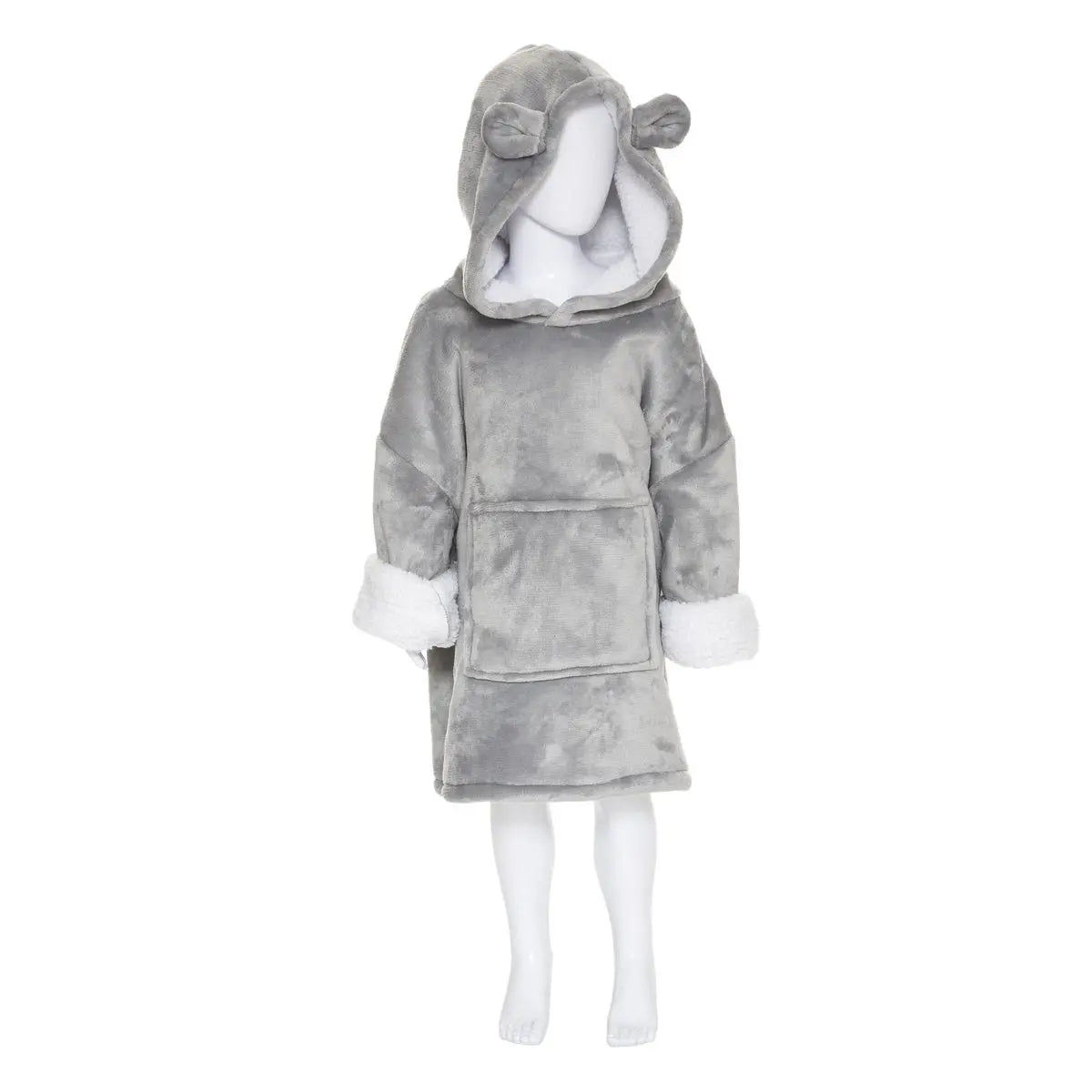 Grijze Beer Hoodie Plaid