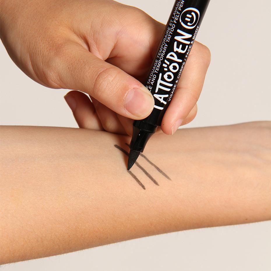 Tattoopen Set • Bruin • Zwart • Wit