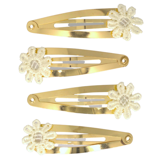 haarclips witte bloemen