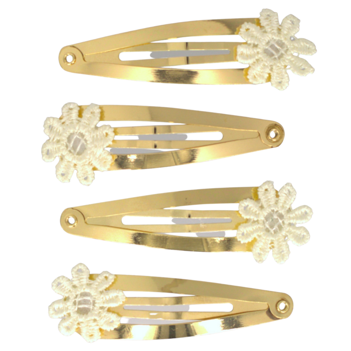 haarclips witte bloemen