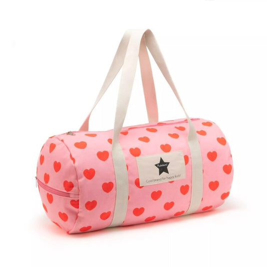 weekendtas roze met hartjes ratatam