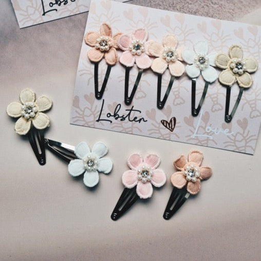 Haarspeldjes Pastel Flowers • 5 cm • 5 stuks