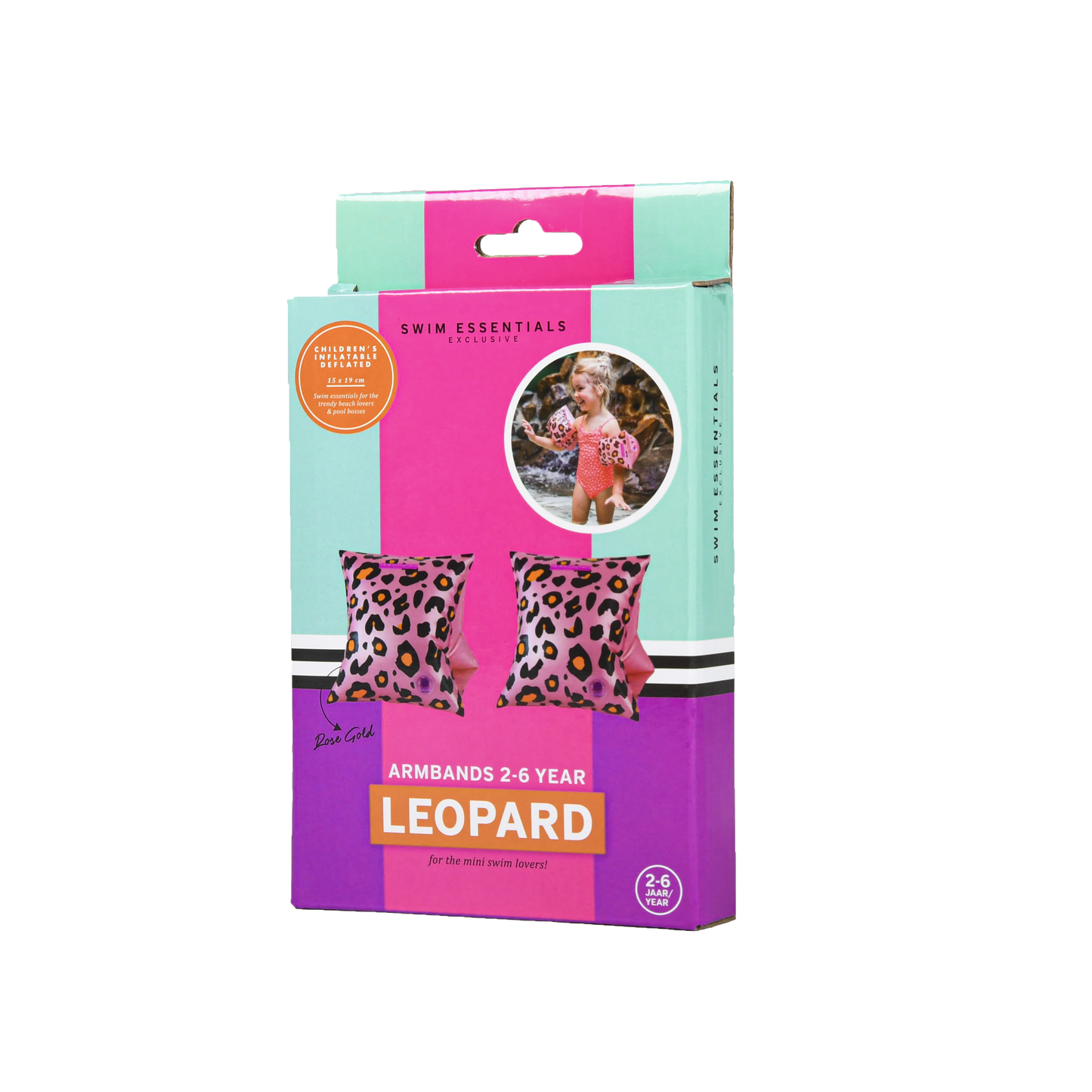 Zwembandjes Panter Rosé • 2-6 jaar