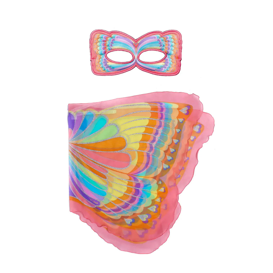 Pink Rainbow Butterfly + Masker