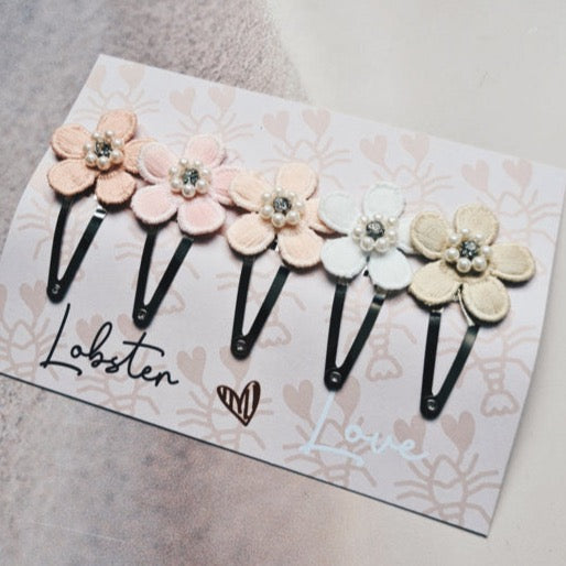 Haarspeldjes Pastel Flowers • 5 cm • 5 stuks