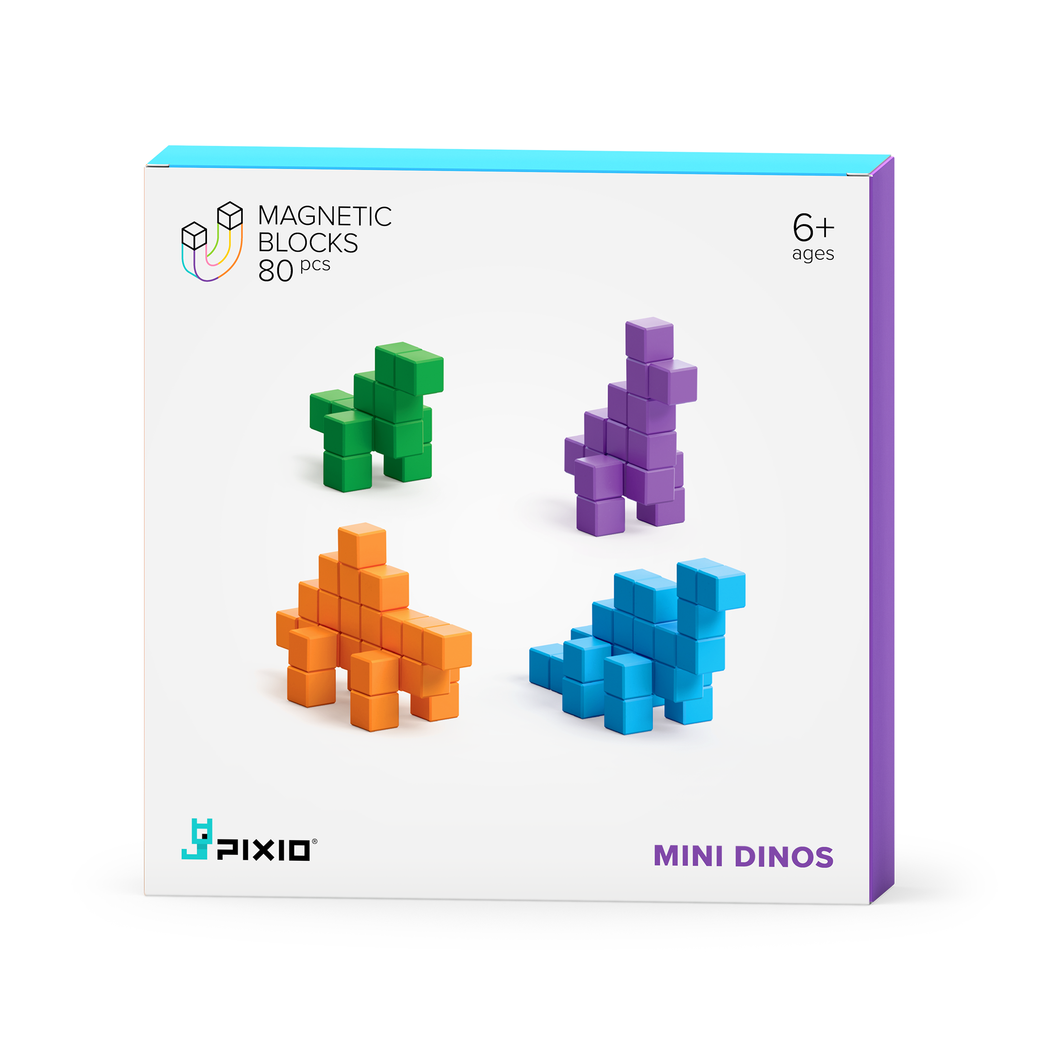Pixio • Mini Dino • 80 Magnetische Blokjes