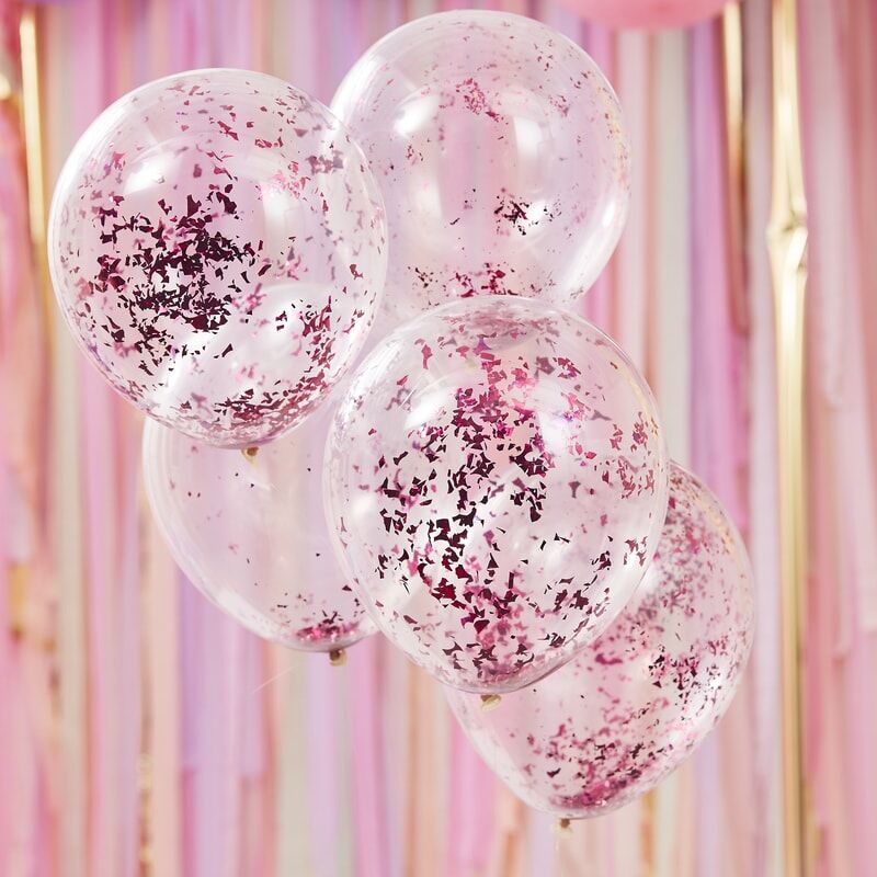 Ballonnen • Pink Confetti (5 stuks)